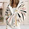Women Plus Size Zip Up Hoodie Long Sleeve Floral Printed Hooded Sweatshirt With Pockets