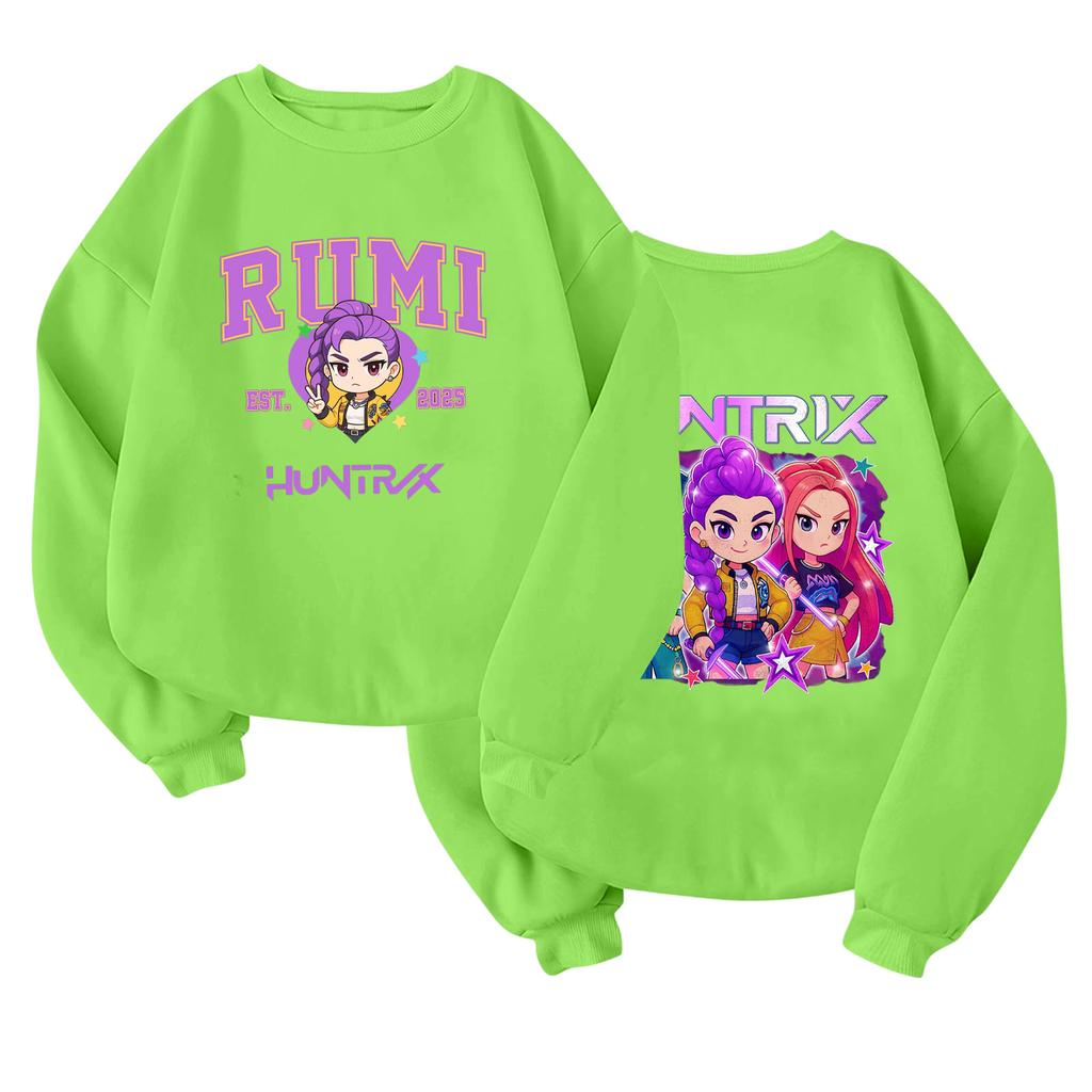 Children's Fashionable Lightweight Long-sleeved Round Neck Pullover With Pockets Printed Pullover