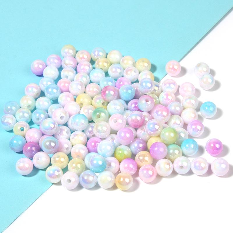 Gradient Iridescent Two-Color Beads for DIY Jewelry