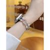 Pearl Beaded Bracelet for Apple Watch Bands for Women SE 11 40mm 41mm 42mm 38mm Dressy Metal Bling Jewelry Wristband Adjustable