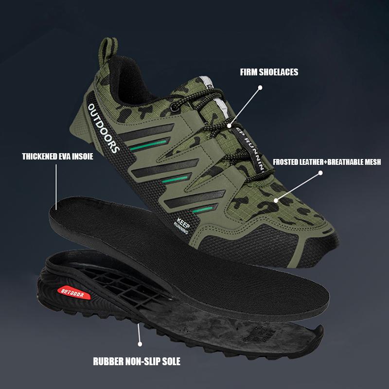 Nuevas Zapatillas de Senderismo para Hombre Zapatos Deportivos Impermeables para Exteriores Botas de Senderismo de Cuero Cómodas Talla Grande Zapato Táctico para Hombre