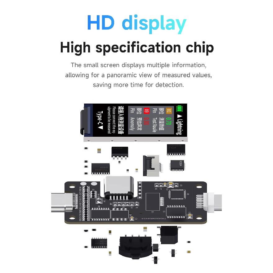 Mechanic T-824 No Disassembly Required Mobile Phone Tail Insertion Detector Digital Display Current Power Check Independent Pin