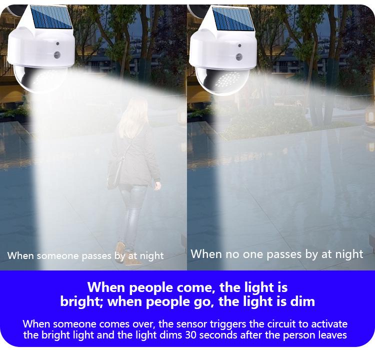 Luzes de Jardim Inteligentes Solares com Sensores de Movimento e Simulação de Câmera de Vigilância