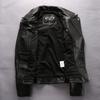 HARLEYANGEL spring and autumn locomotive leather jacket men, lapel oblique zipper leather rope waist top layer cowhide leather jacket