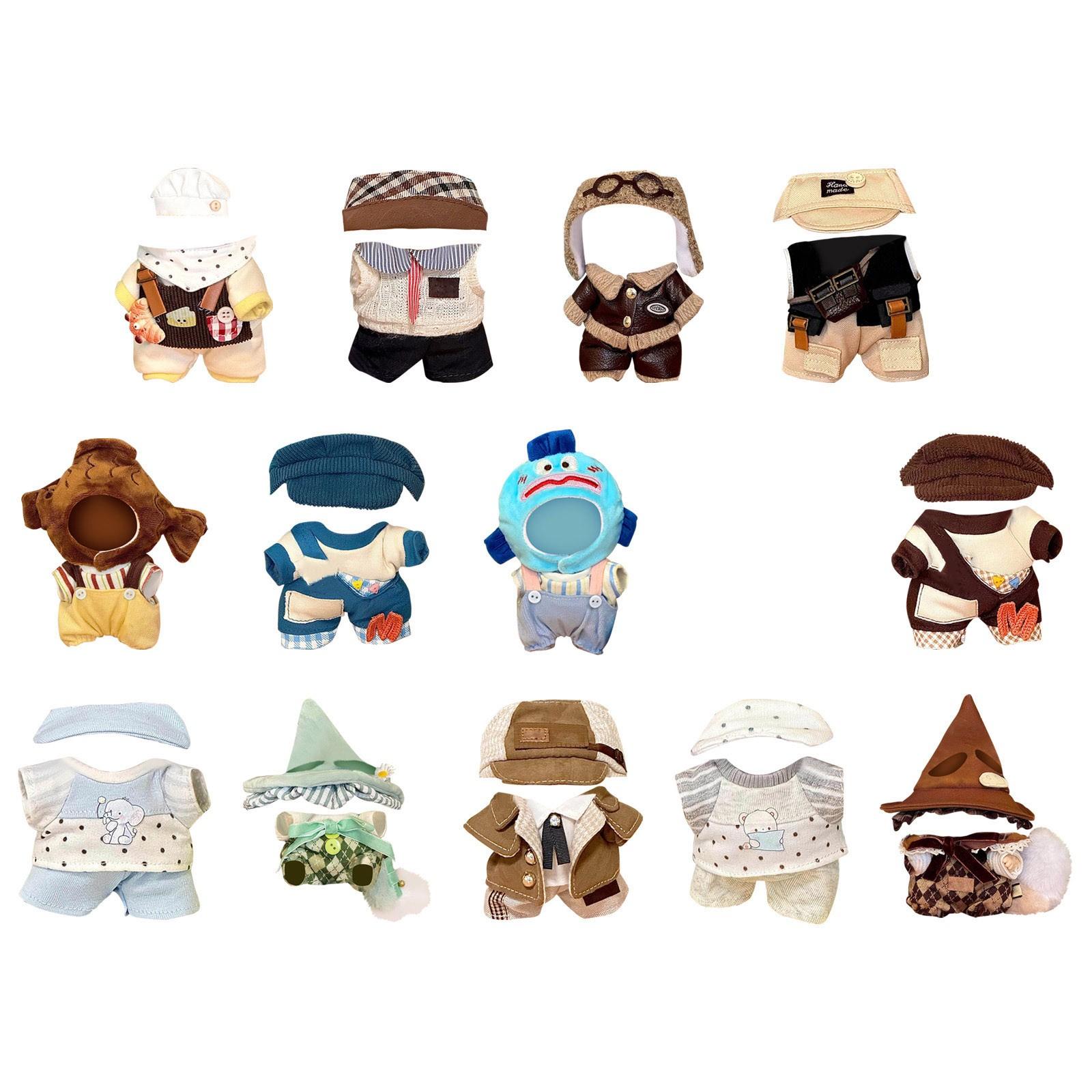 

Doll Cloth Pendant Dress Bow Plaid Scarf Set Plush Doll Dress One Size