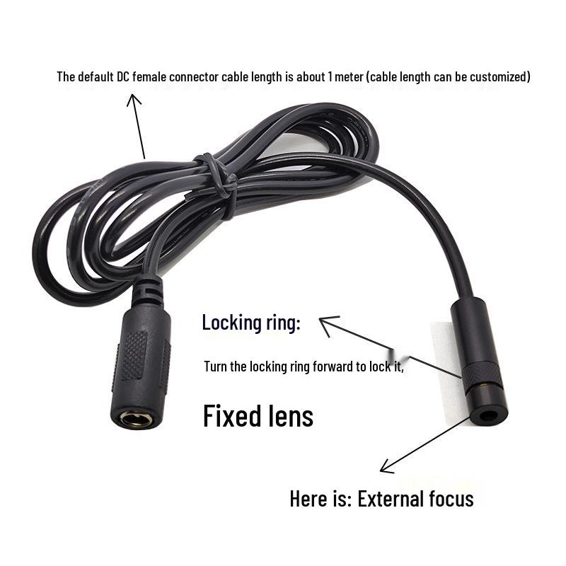 Red Laser Module with Locking Ring, 8X30mm, 650nm, 0.5mW, External Focus, DC Interface