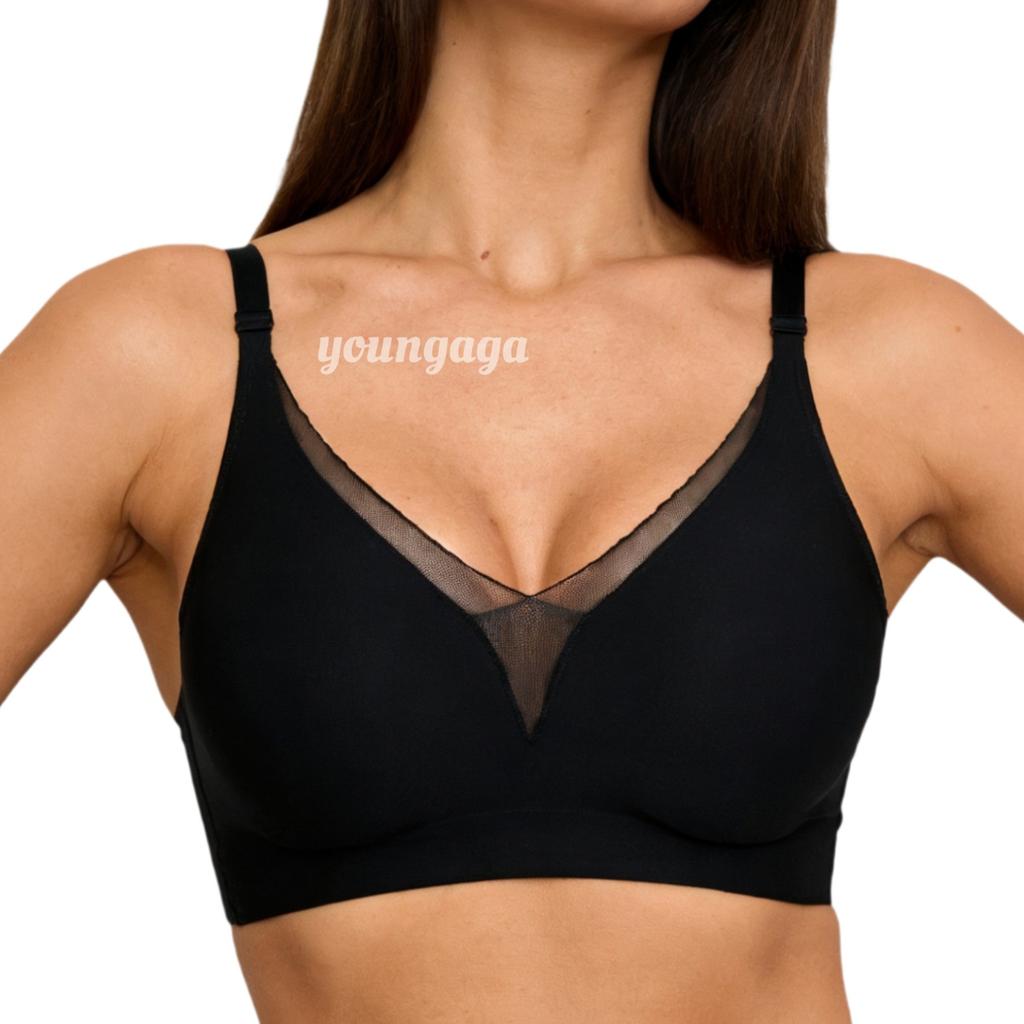 Seamless Mesh Wireless Bra for Women Gathered Lifting Anti-Sagging Comfort Intimates for Small Bust