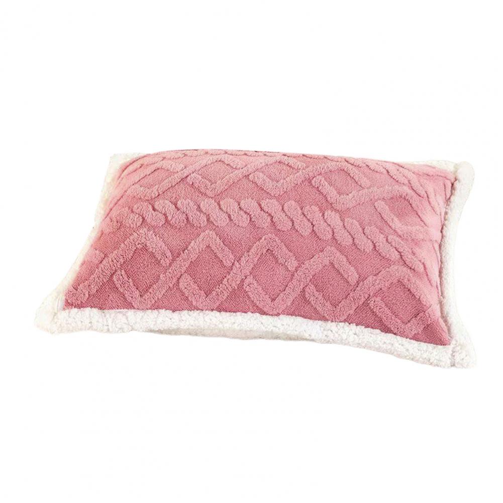 1Pc/2Pcs Stylish Cushion Cover Winter Warm Pillow Cover Double-Sided Fuzzy Pillowcase Pillow Protector for Bedroom Decoration