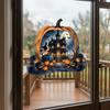 Decorative Holiday Gift for Friends Halloween Pumpkin Haunted House Static Window Stickers, Waterproof PVC Castle Outdoor Balcony Stickers