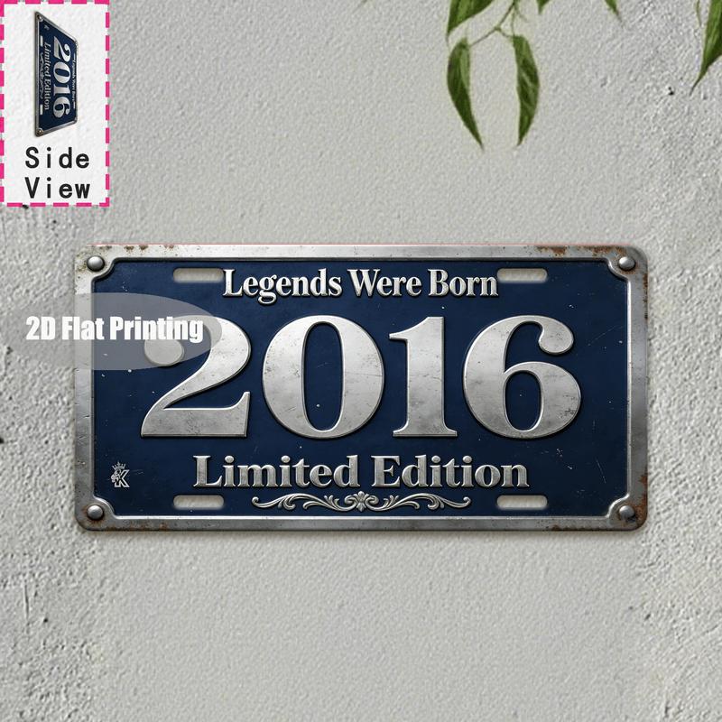 Tin Sign  Vintage Durable Metal Plaque Wall Decor Home Office Bar Man Cave Retro Birth Year City Coordinates License Plate W
