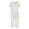 Women's Printed Two Piece Short Sleeve Pajama Set with Pants for Casual Sleepwear
