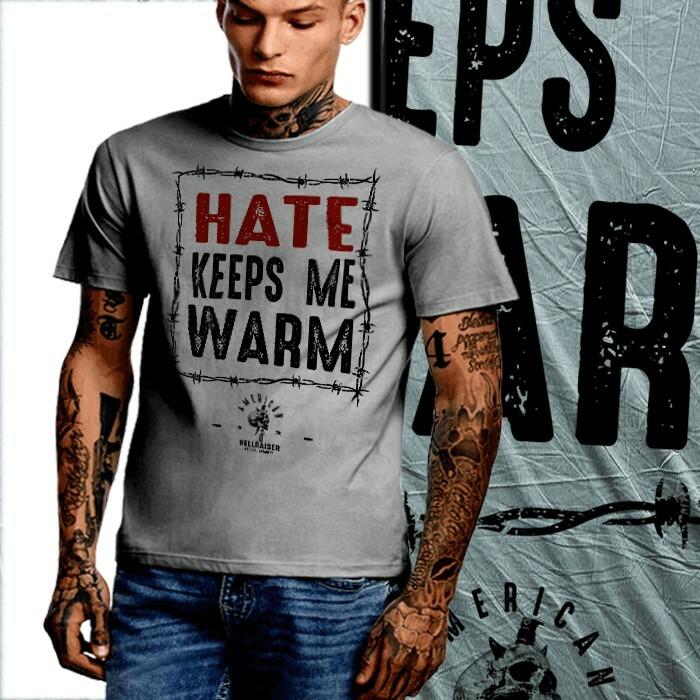 

Special Forces T-Shirt Infantry Ranger Hate keeps me warm XL Charcoal Gray Tee 3XL