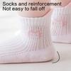 1 Pair Breathable Mesh School Socks for Girls Elastic Cartoon Pattern Hosiery Soft Fabric Solid Color Ankle Socks
