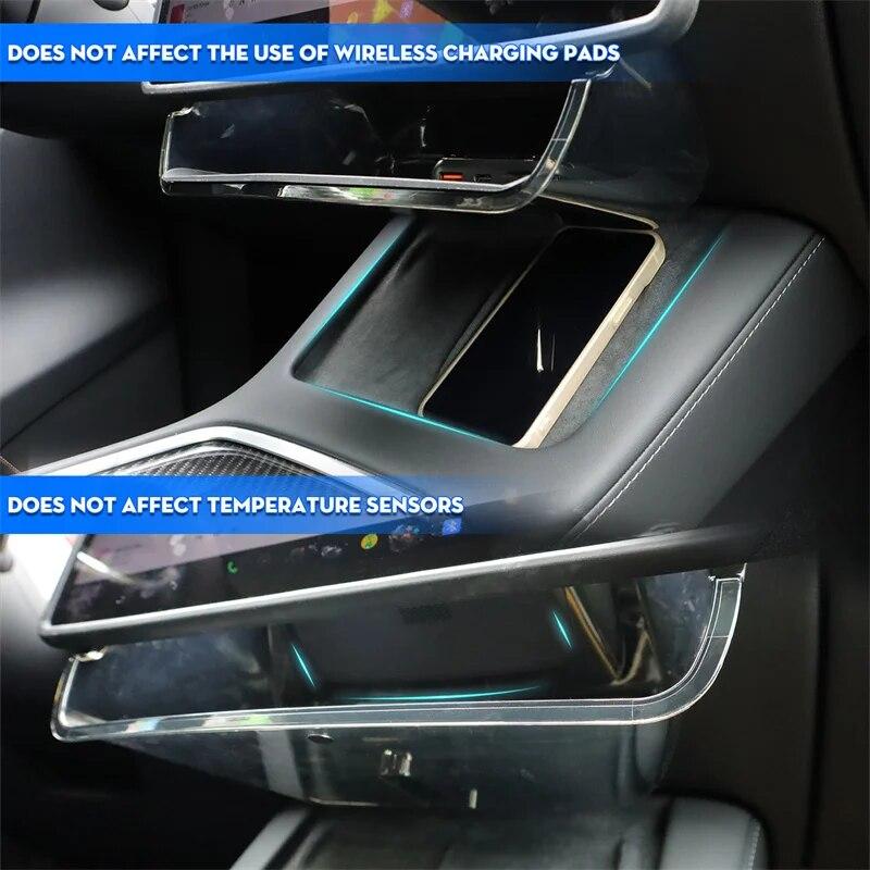 Futhope 2in1 Hidden Pro Screen Storage Box For 2018-23 Tesla Model 3 Y Magnetic Magsafe Hidden Large Space Storage Tissue Box