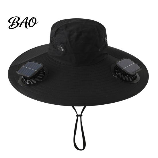 Wide Brim Fan Cap Solar Hat, UPF 50+ Sun Hat with 2 Outdoor Cooling Fans, & USB Rechargeable, 3 Speeds for Fishing/Camping/Hiking/Gardening