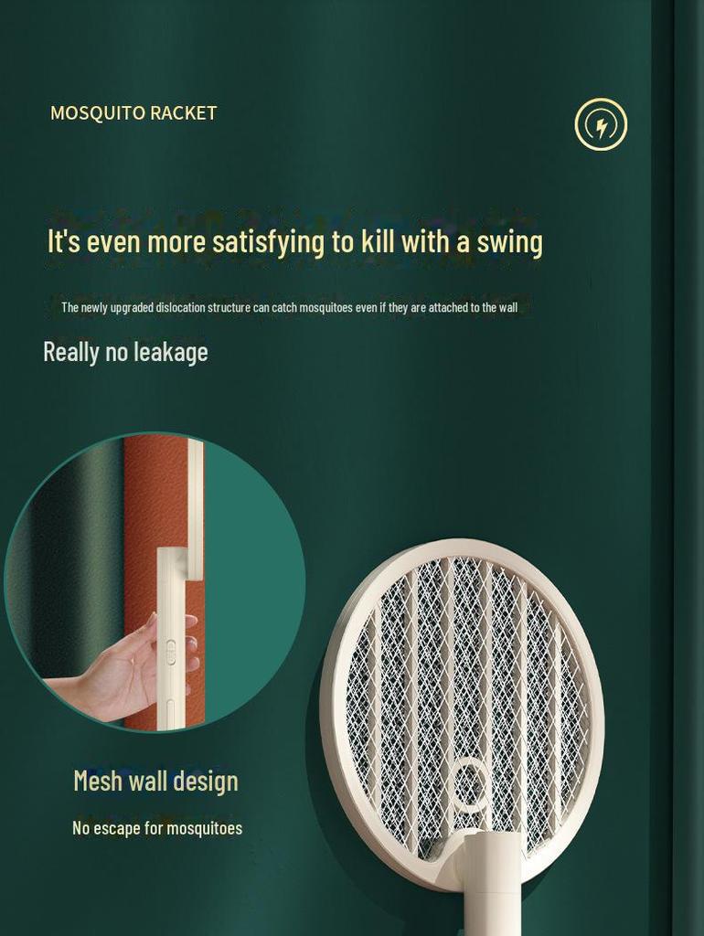 Foldable USB Rechargeable 4-in-1 Electric Mosquito Swatter for Home, Dorm, and Office.