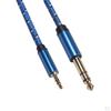 1/8 To 1/4 Stereo Cable, Heavy Duty 3.5mm Mini 6.35mm TRS Audio Path Cord - Blue