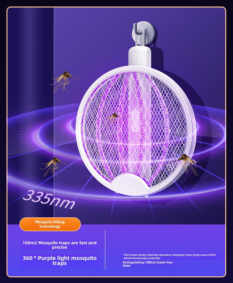 2023 4-in-1 Foldable Electric Mosquito Swatter & Trap with Rechargeable Light