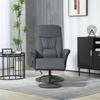 Massage Chair with Footstool, Ergonomic Chair with 10 Vibration Points, Faux Leather, 76 X 81 X 105 Cm, Dark Grey