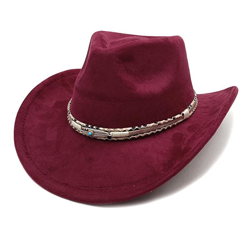 Ethnic Style Cowboy Hat With Wide Brim For Men Women Spring Sun Protection