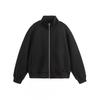 Unisex Retro Stand Collar Zip-Up Jacket Lightweight Casual Outerwear Fall