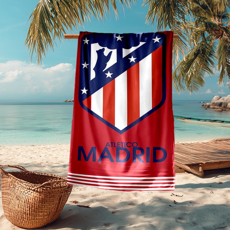 Ultra-Soft Beach Towel with Atlético Madrid Theme,Ideal for Pool - Camping, Diving - Perfect Travel Essential, Vibrant Beach Towel.