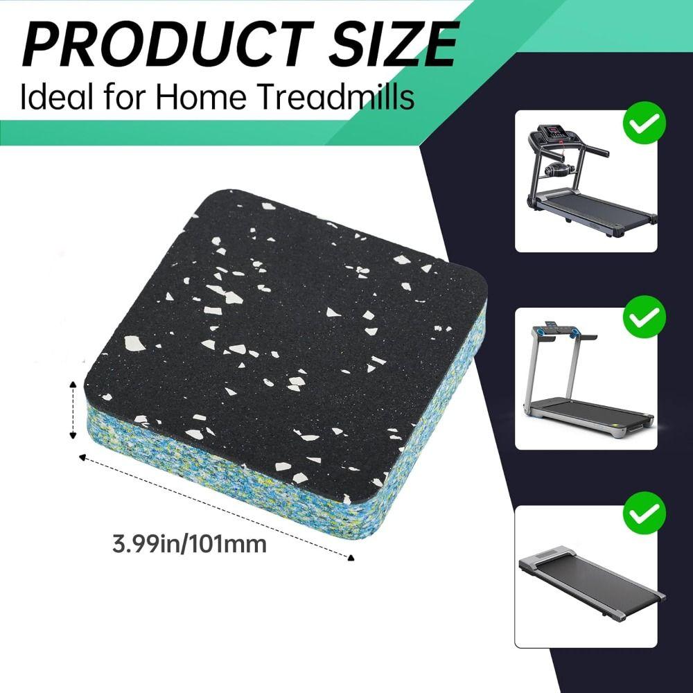 Uphill Training Treadmill Incline Riser Blocks Foam Base Shock Absorption Noise Reduction Mats High-Density Rubber Top