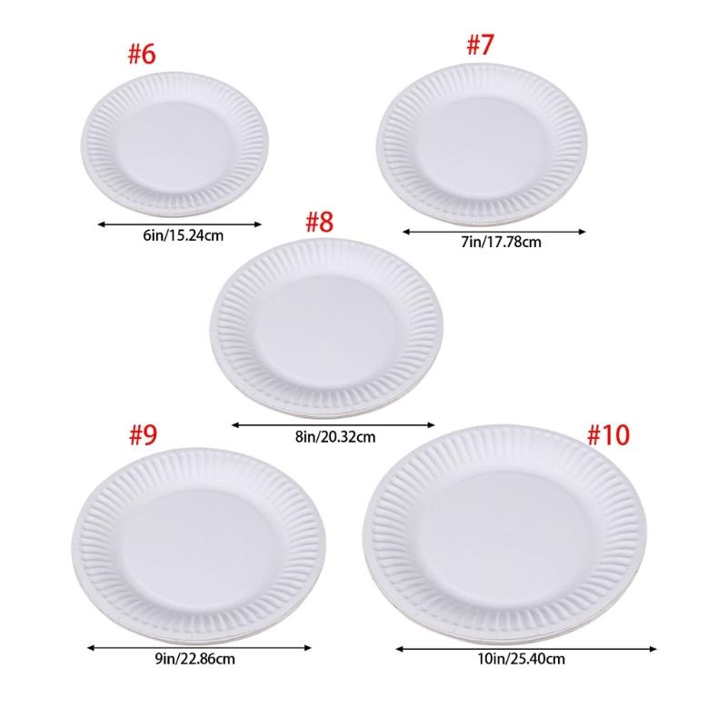 10pcs Large Disposable Paper Plates for Family Meals Biodegradable Dinnerware Degradable Tableware Kitchen Accessories