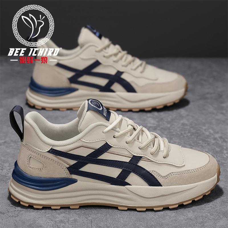 Men's shoes new leather fashion spring breathable sports shoes casual dad shoes