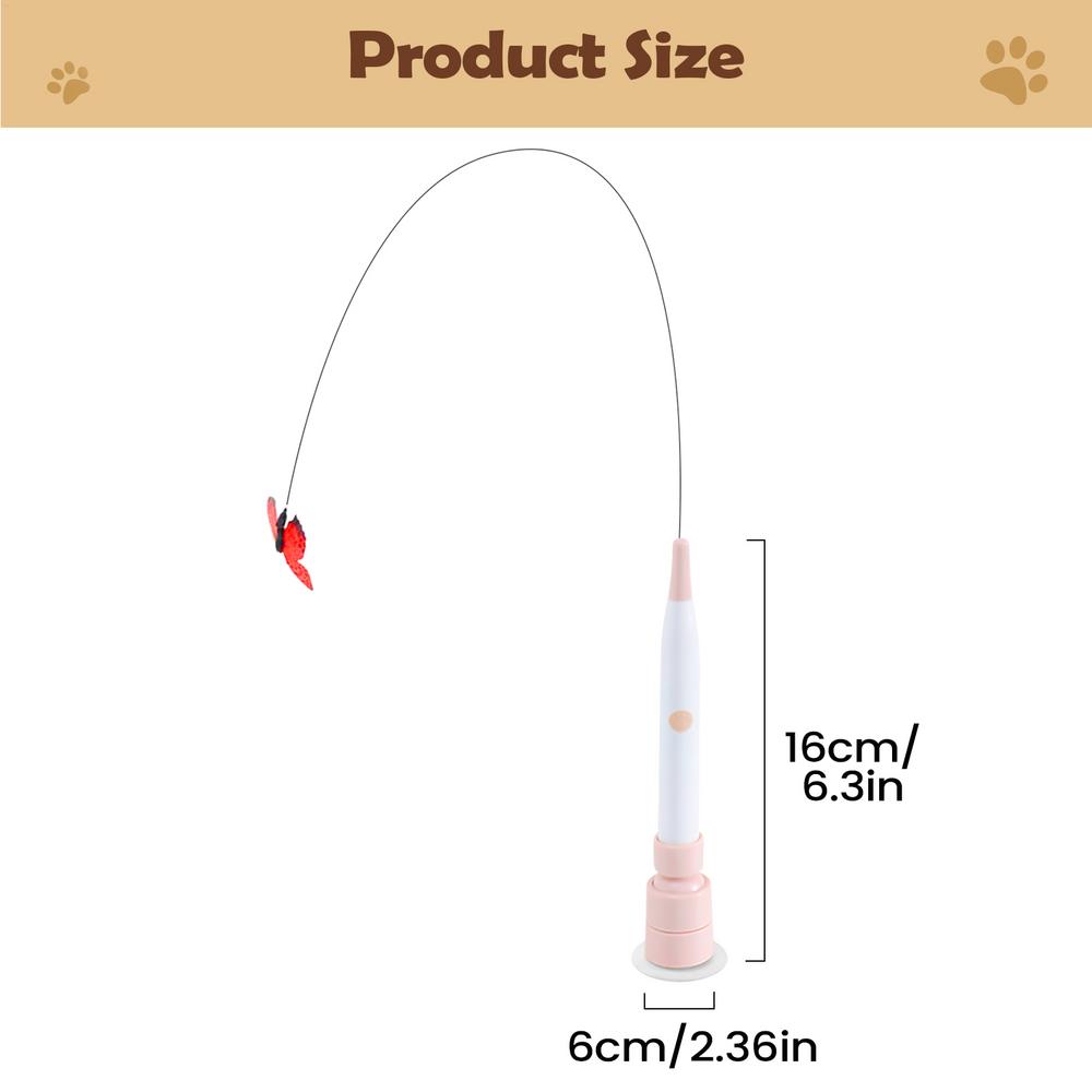 

Automatic Cat Toy Suction Cup Teaser Stick 2 Mode Auto Swing Wand for Kitten Enrichment Play Window Glass Door Boredom Relief