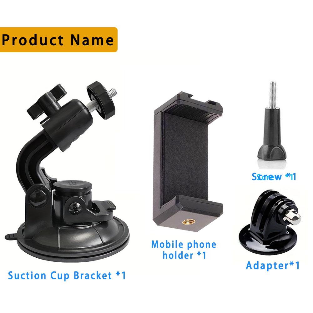 9CM Car Suction Cup Phone Holder, Suction Cup Camera Car Mount for GoPro Hero 13 12 Insta360 DJI Osmo Action 5 Pro 4 Accessories