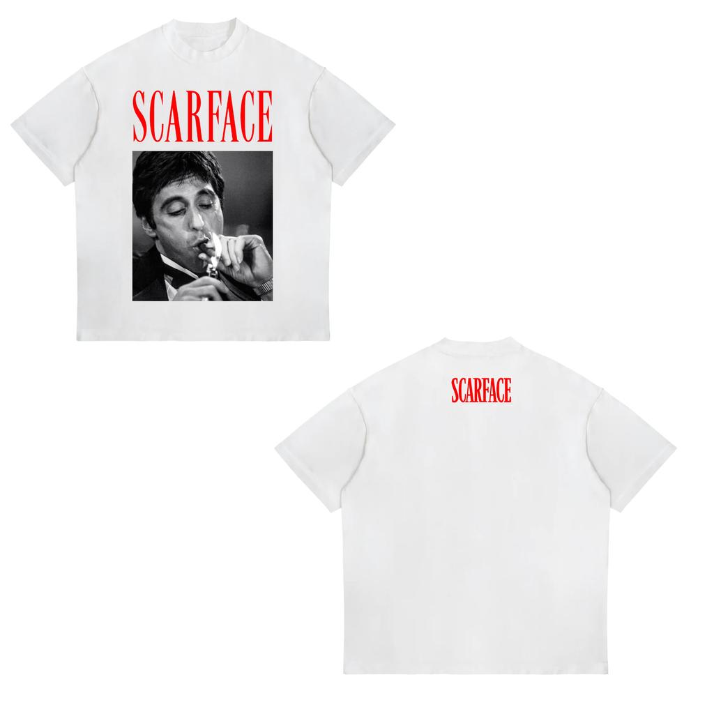 2025 Summer Scarface Al Pacino Movie Joint European and American Trend Loose Unisexs and Womens TShirts Classic Movie EleUnisexts