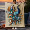 Peacock HD Print Flannel Blanket Soft Durable All Season Throw for Sofa Bed Travel Camping Machine Washable