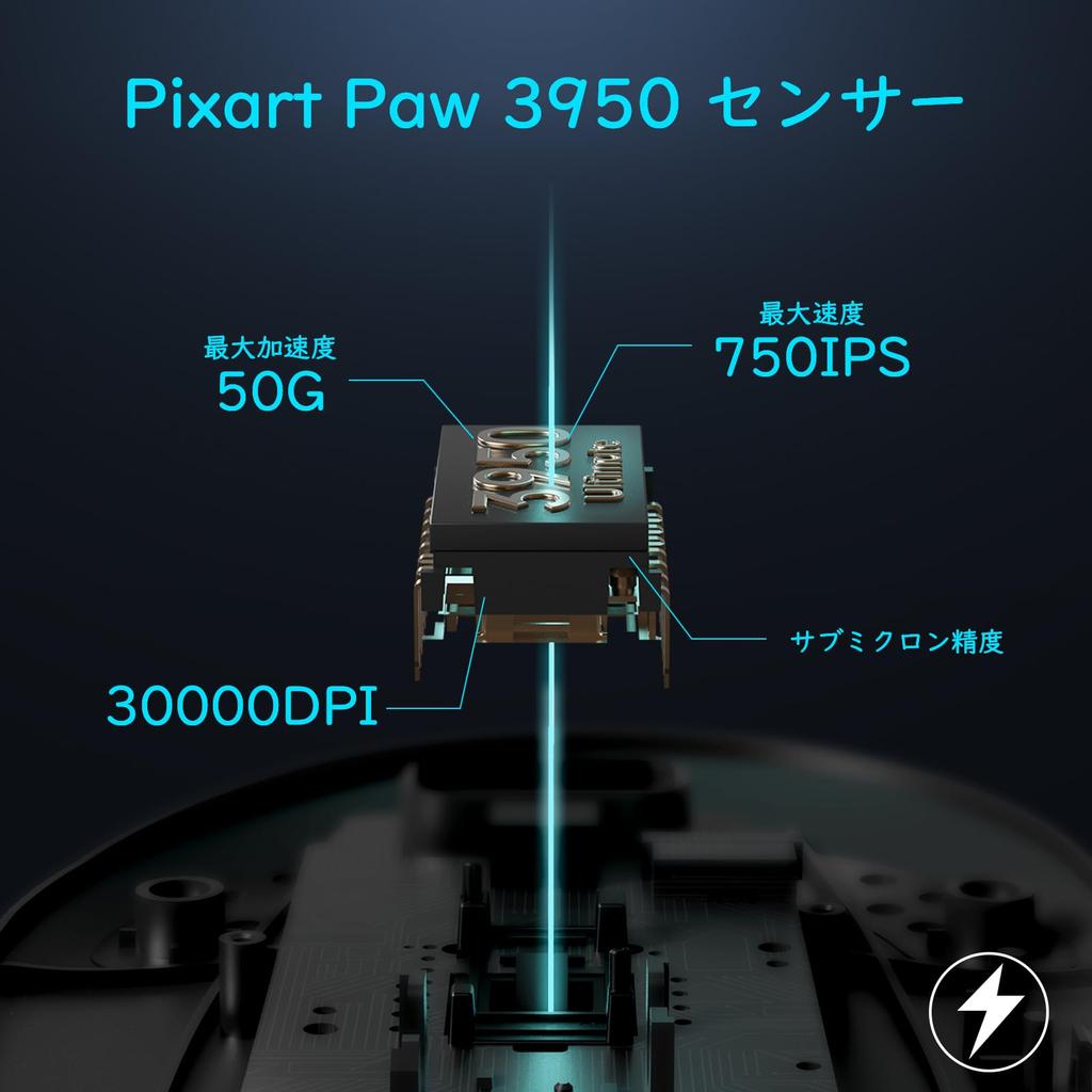 RAPOO VT3PROMAX Wireless Gaming DPI Independent Axis 8KHz Polling PAW Programmable for 200 Hours of Continuous Black Mouse, 30,000 DPI, 7-Level