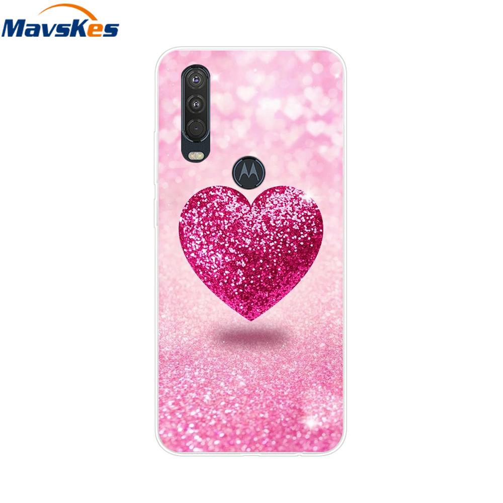 For Moto One Action Case Soft TPU Silicone Back Cover For Motorola Moto One Vision OneAction Phone Case Protective Fashion Coque