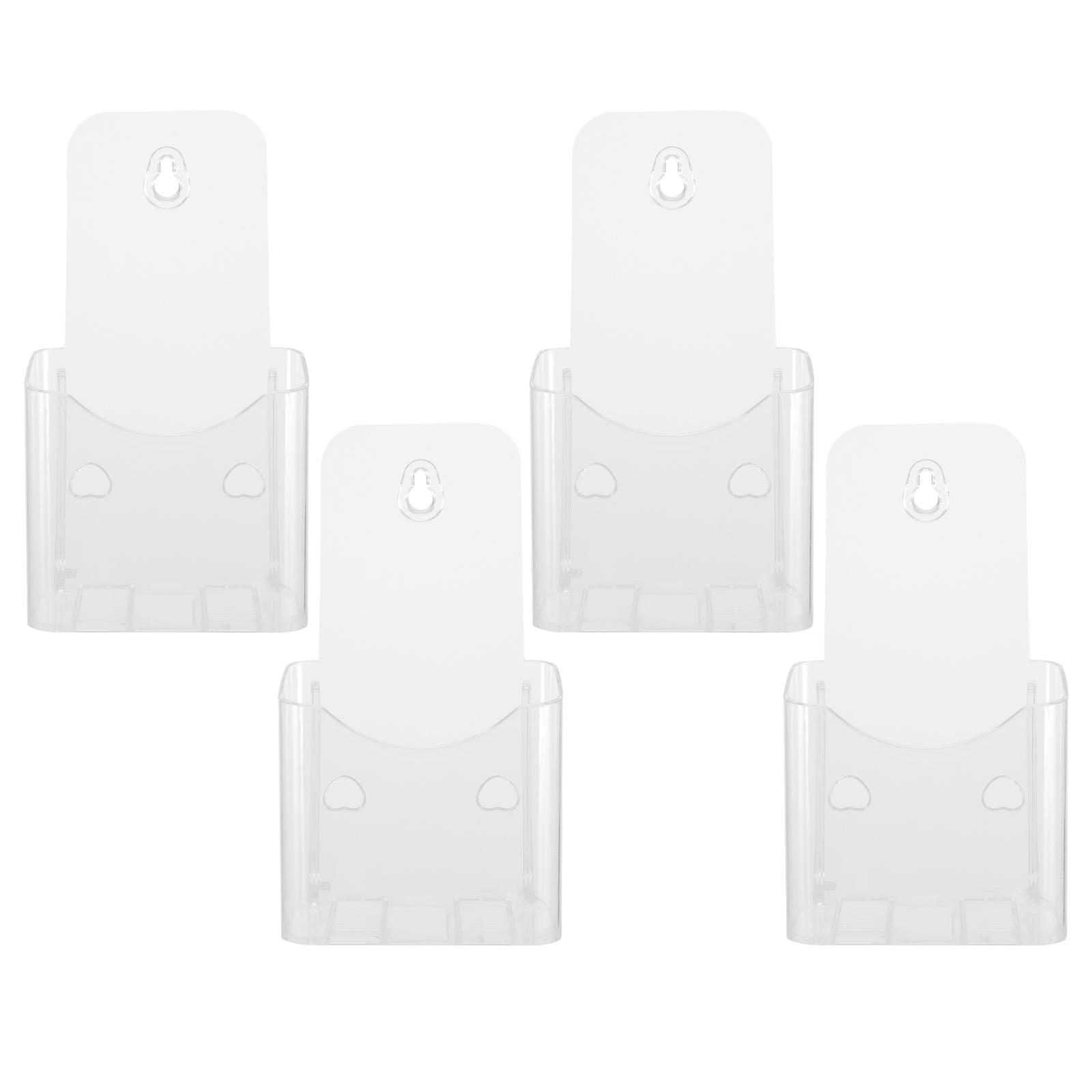

4 Pcs Acrylic Brochure Holder Display Stand Clear Plastic Note Holder Trifold Leaflets Pamphlet Flyer Desk Accessories ganizer прозорий