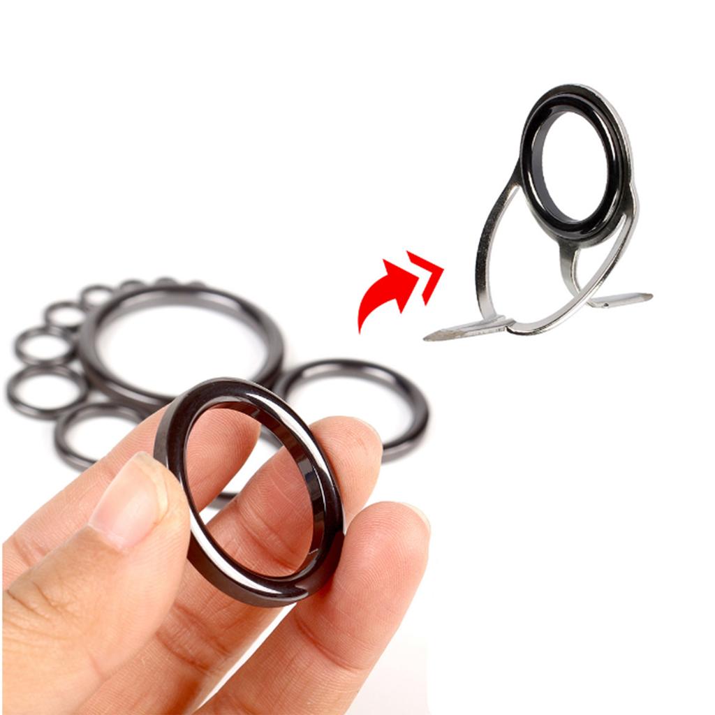 40Pcs 4.72mm-3cm Outer Diameter Replacement Fishing Rod Eye Replacements Fishing Rod Ceramic Guide Rings Set 10 Size