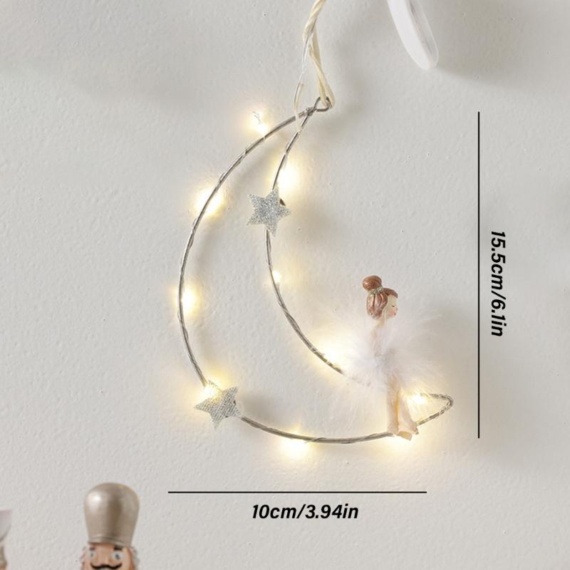 Five-Pointed Star/Moon Decorative Pendant Winter Ceiling Window Ornament Elegant Wall Hanging Christmas Tree Decoration