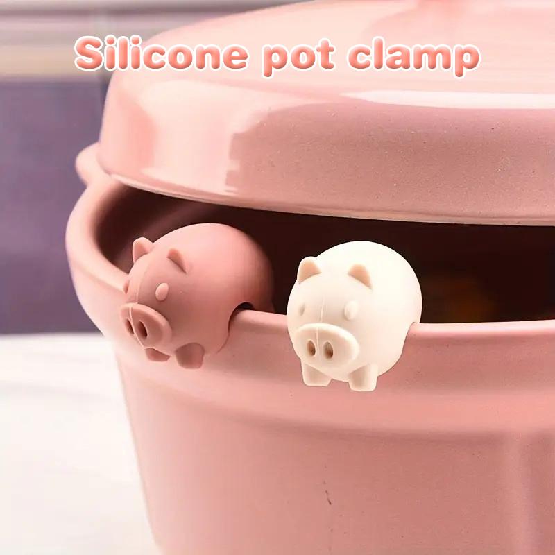 Silicone Support Pan Pot Lid Holder Anti-Overflow Pot Clip Kitchen Tools Stand Mobile Phone Chopstick Spoon Holder Stand Gadgets