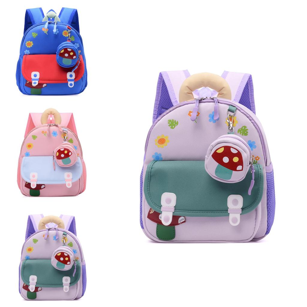 Preschool Kids Backpack With Fun Cartoon Print And Wear Resistant Polyester Fabric For School Use