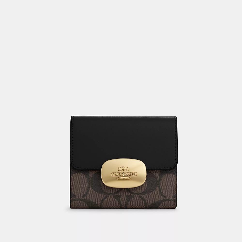 

Маленький кошелек Coach Eliza из канвы Signature золотисто-коричневый черный