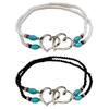 Chic Double-Layer Heart Anklet: Zinc Alloy with Versatile Rice Bead Design