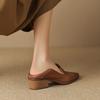 25 versatile small leather shoes pointed thick heel retro women's single shoes