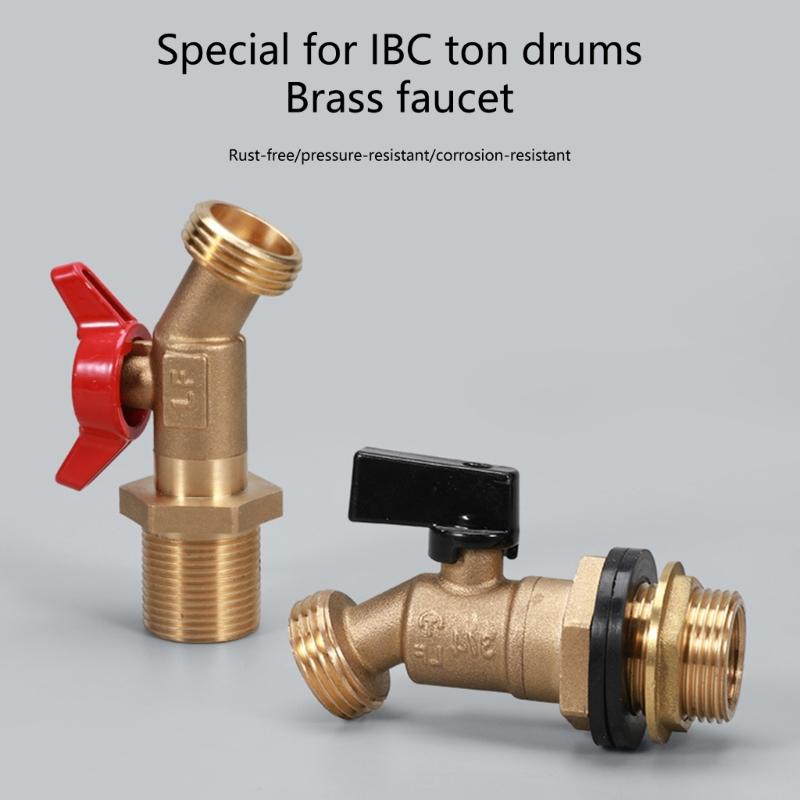Sturdy Brass Rainwater Tap Connectors for Home Renovations Pipe Fittings Water Accessories with Random Gasket Color