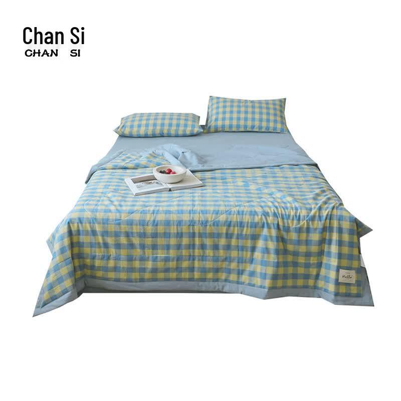Chansi Washed Cotton Yarn-Dyed Plaid Summer Quilt