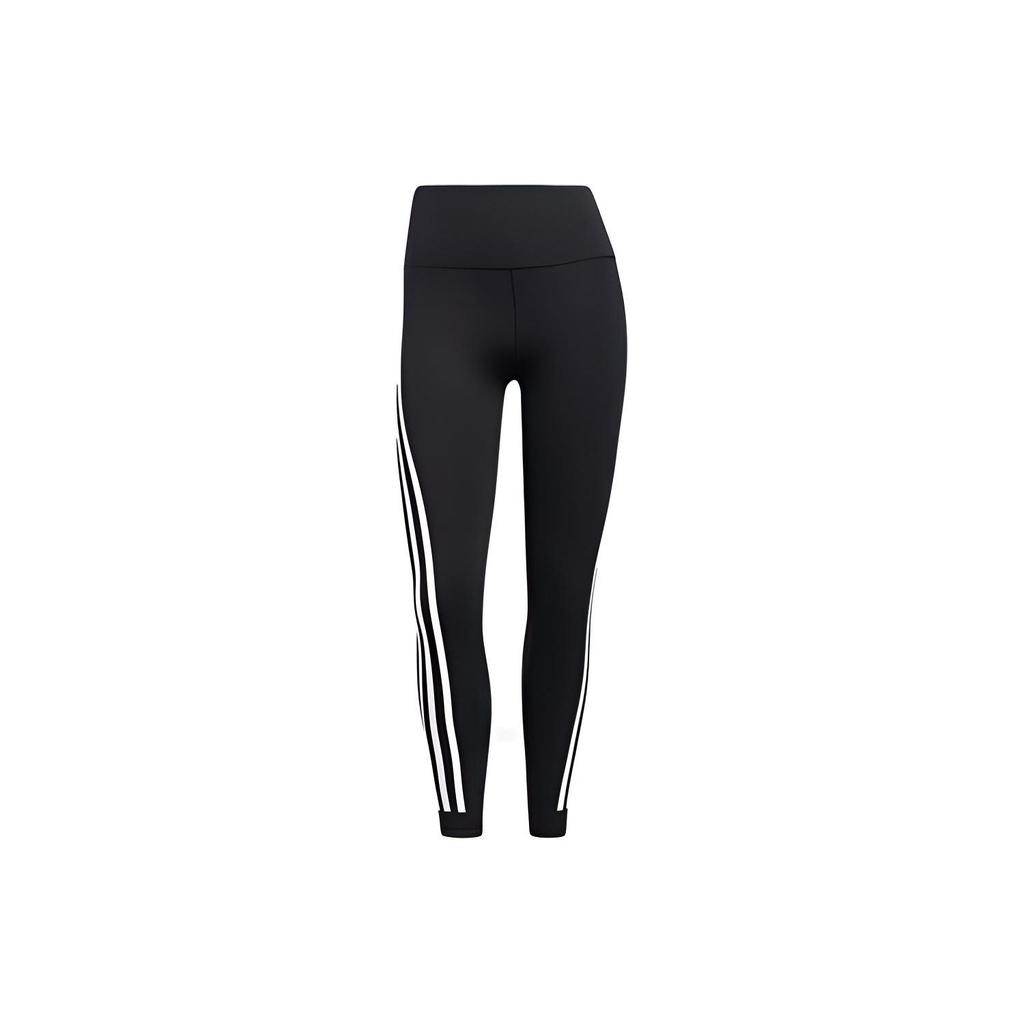 Adidas Opt Ticons 7/8 Training Striped Fitness Sports Leggings Women Bottoms Black H64211