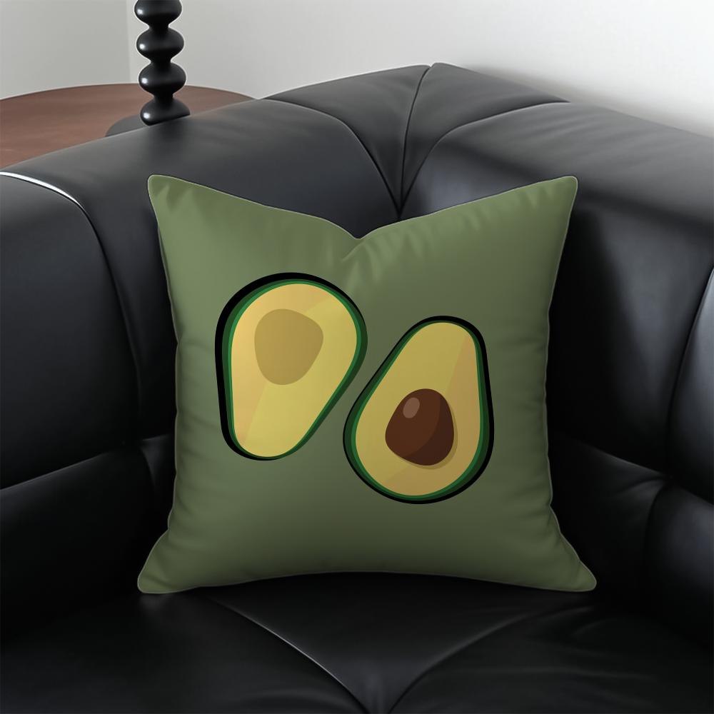 Avocado print Cushion Cover Pillow Case Antidustmite Invisible zipper silky plush cushion