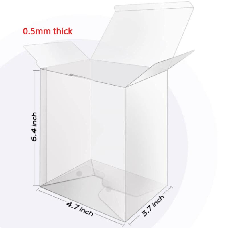 Clear Rectangular PVC Display Box 4 Inch Waterproof Plastic Container for Figurine Small Craft Gift Packaging