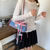 Korean Sweet Little Fresh Lace Handbag 2025 Retro Fashion Red and Blue Contrasting Color Plaid Handbag Bag