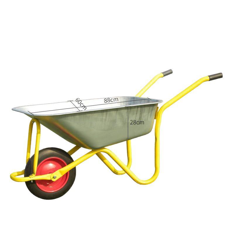 Wytrzymała taczka budowlana i rolnicza: Łatwa do pchania taczka na błoto, piasek i ziemię